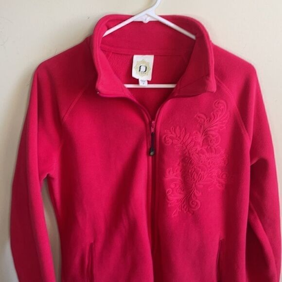 FUDA Bright Red Full Zip Cozy Fleece w/Embroidered Design & Pockets (Size: Med) - Picture 6 of 14